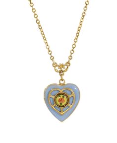 in stock Blue Double Heart Charm Necklace, Blue Double Heart Necklace With Heart Charm, Blue Vintage Charm Necklace As Gift, Blue Vintage Charm Necklace For Gift, Blue Necklaces With Vintage Charm For Gift, Wedding Locket, Enamel Locket, Classy Necklace, Accesories Jewelry