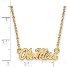 If you are a fan of The University of Mississippi and the Rebels then you need to show your school spirit with this University of Mississippi necklace. We are a certified retailer and this authentic item is officially licensed. It is crafted from 14k yellow gold plated sterling silver and crafted in the USA. 18 inches in length. Personalized School Spirit Jewelry For Game Day, School Spirit Personalized Jewelry For Game Day, Zodiac Pendant Necklace, University Of Mississippi, Trending Necklaces, Initial Pendant Necklace, Zodiac Pendant, Bow Jewelry, Ole Miss