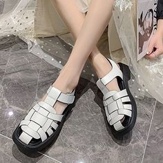 Vanessas New Summer Sandals Women Casual Trend Platform Low Heel Elegant Comfortable sandals - WE,8.5 Elegant Sandals, Casual Trends, Womens Sandals Summer, Sandals Women, Summer Sandals, Comfortable Sandals, Sandals Summer, Low Heels, Unique Style