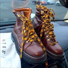 Minor Scratch On Toe Box Otherwise Perfect Condition. Very On Trend! Burgundy Combat Boots, Whimsi Goth, Moto Boots, Combat Boots, Black Red, Black And Red, Women Shoes, Boots, Outfit Inspo