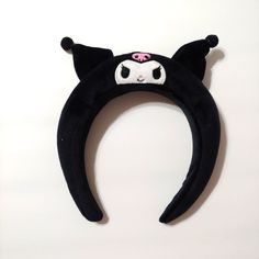 Kuromi Headband. Nwot Cute Adjustable Ears Headband, Adjustable Black Headband Gift, Adjustable Black Headband As Gift, Black Adjustable Headband, Casual Black Headband With Cotton Sweatband, Black Cotton Sweatband Headband, Black Novelty Cat Ears Headband, Black Cat Ears Novelty Headband, Novelty Black Cat Ears Headband