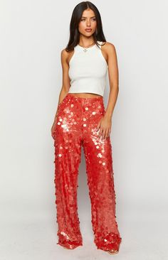 Orange Sequin Pants

How to style:
Do not miss a chance to stand out in the 'Saria sequin pants'. These pants are perfect for your next late night event or festival () and pair perfectly with sneakers and a simple top () making these pants () the star of the show. 

Features: 


  
 * Mid weight slightly stretchy material 
 * Fully lined inside 
 * Sequin outer detailing 
 * High rise style 
 * Invisible left side zip 
 * Straight leg style Sequin Pants Concert Outfit, Sequin Night Bachelorette, Sequin Pants Outfit, Prom Midi Dress, 60's Dress, Shop Pants, Summer Playsuit, Sequin Pants, Semi Formal Dresses