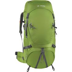 a green backpack with straps on it