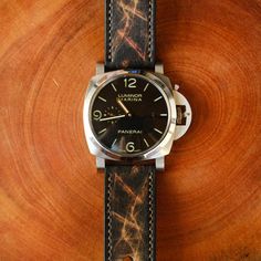 This Panerai Watch Band is made from premium cowhide leather which is done by hand on every single stages ,with traditional way to create strap. Include Buckle ( available Silver or Black color ) Strap : Material : Genuine Premium Leather, The Patina will develop in the leather during wearing time The leather is soft and very comfortable, no need break in period. Stitching and edge color can be changed on request. Thickness : For Panerai strap around 3.5 - 4 mm Our Strap Measurement : - 110/65mm Vintage Leather Watch Bands With Waxed Finish, Panerai Watch Straps, Panerai Straps, Panerai Luminor Submersible, Hand-tooled Brown Leather Watch Bands, Panerai Luminor Marina, Luminor Marina, Panerai Watches, Leather Watch Bands With Adjustable Strap, Rectangular