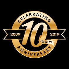 the celebrating 10 years anniversary logo