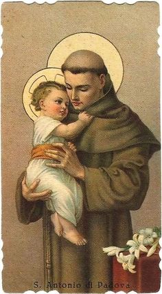 an image of a saint holding a child