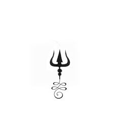 a black and white photo of a hook with two horns on it