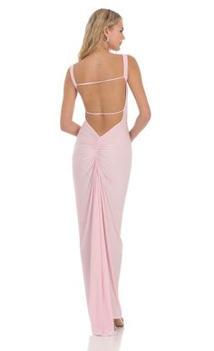 Square Neck Open Back Maxi Dress in Pink Hoco Court, Butterfly Maxi Dress, Open Back Maxi Dress, Winter Formal, Loungewear Jumpsuit, Casual Wedding, Night Outfits, Date Night Outfit, Hand Washing