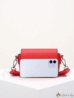 BirdinBag - Chic Neon Red Belt Bag: Sleek and Stylish Minimalist Accessory Trendy Red Box Bag For Shopping, Trendy Red Satchel, Casual Red Shoulder Box Bag, Casual Red Shoulder Bag For Office, Casual Red Square Satchel, Casual Red Office Bag, Red Satchel With Mobile Phone Bag For Office, Red Travel Box Bag With Adjustable Strap, Red Square Satchel For Daily Use