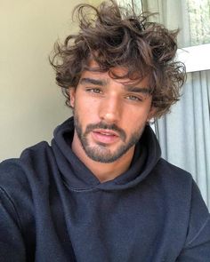 Sweet Marlon Brazilian Male Model, Brown Hair Men, Brazilian Men, Marlon Teixeira, Brown Curly Hair, Brown Hair Brown Eyes