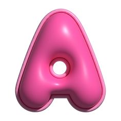 a pink letter shaped object on a white background