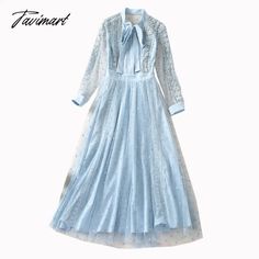 Tavimart Princess High Quality New Women’s Party Sexy Casual Vacation Vintage Elegant Chic Elegant Blue Dress, Mesh Long Sleeve Dress, Long Skirt Pattern, Chic Embroidery, Flower Patchwork, Embroidery Unique, Kate Middleton Dress, Long Sleeve Mesh Dress, Occasion Dresses Wedding