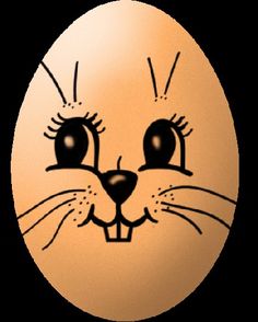 an easter egg with a cat's face drawn on it