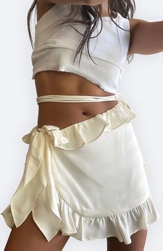 Jolene Mini Skirt – DUSTED ROSE Earthy Outfits, Ruffle Mini Skirt, Summer Lookbook, Care Label, Color Ivory, S Models, Asymmetric Hem, Couture Fashion, Spring Fashion