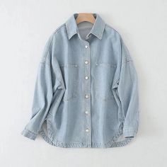 Long Sleeve Denim Shirt, Classic Denim Jacket, Denim Patterns, Jeans Casual, Denim Jacket Women, Washed Denim, Casual Jacket, Casual Fits, Denim Shirt