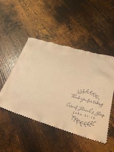 a piece of paper with the words thank you for everything written in cursive writing on it