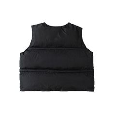 Warm, yet lightweight, and comfy, the down-filled dropped vest is a staple in a flexible, to wear as an urban outerwear piece for the mid-season or paired with a windproof jacket on the coldest of days.EXTERIO&LINING: 100% Encrypted Nylon; PADDING: 70% Spandex, 30% Down Cotton Crafted from lightweight nylon ripstop Down-filled quilted jacket design Graphic & Letters print on front left chest Nylon lining, matte saison Good wrinkle resistance and extensibility Front placket opening & closure No p Sleeveless Black Down Outerwear, Black Functional Vest With Padded Collar, Functional Black Vest With Padded Collar, Solid Color Fall Streetwear Vest, Fall Streetwear Solid Color Vest, Fall Streetwear Vest, Black Sleeveless Vest With Padded Collar, Nylon Vest With Padded Collar For Streetwear, Black Nylon Techwear Vest