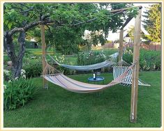 Looking for a relaxing spot to hang out outdoors? Check out our pergola hammock! This comfortable hammock will have you feeling at one with nature in no time. Farm Table Dining Room, Wedding Farm, Garden Hammock, Table Dining Room, Outdoor Hammock, Ideas Backyard, Farm To Table