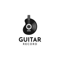 the guitar record logo is shown on a white background