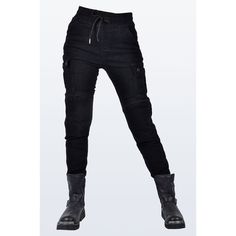 Designed for the ultimate protection on the road, our Women Motorcycle Kevlar K-6 Casual Tighten Legs Riding Pants are made with stretchable polyester and cotton fabrics, woven with stretch denim that provides superior tear-resistance. Stay safe and stylish with these jeans that offer both functionality and fashion. CE Certified Knee Hip Protective Pads ⇨ The knee and hip pads are detachable and easy to mount. Insert them into their special pockets for added protection on the road. Reinforced St Casual Straight Leg Bottoms For Motorcycling, Casual Straight Leg Motorcycle Bottoms, Fitted Biker Bottoms For Outdoor, Fitted Urban Style Bottoms For Outdoor, Casual Pants With Pockets For Biker Events, Fitted Motorcycling Pants With Pockets, Fitted Motorcycle Pants With Pockets, Fitted Bottoms With Pockets For Motorcycling, Fitted Moto Bottoms With Pockets