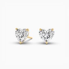 Certified Heart Cut Solitaire Lab-grown Diamond Stud Earrings/ 14k, 18k DSolid Gold Moissanite Stud Earrings/ Lab diamond Earrings for gift  This is the perfect gift for mom, wife, fiancée, girlfriend, valentine, daughter, family, friend, or loved one. It is a special gift for Mother's day, Valentine's day, a Wedding, an Anniversary, a Birthday, Christmas, Easter, New Year's, and any Holiday. ⁕ Join us in our mission to make a positive impact on the planet with jewelry made from Conflict-free an Yellow Gold Diamond Earrings With Vs Clarity For Anniversary, Heart Solitaire Earrings, Gift Yellow Gold Moissanite Diamond Earrings, Gia Certified Yellow Gold Diamond Earrings As Gift, Heart Cut Diamond Earrings With Prong Setting As Gift, Classic Heart Earrings With Prong Setting, Heart Earrings With Vvs Clarity For Formal Occasions, Classic Diamond Heart Earrings As Gift, Classic Heart Earrings With Prong Setting For Anniversary