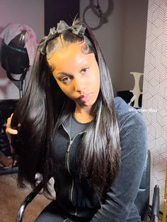 @Look_book1 Two Pig Tails Hairstyles Half Up, Half Up Half Down Quick Weave Straight, Tail Hairstyle, Two Ponytails, Weave Styles, Small Braids