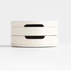 an empty white box with black handles