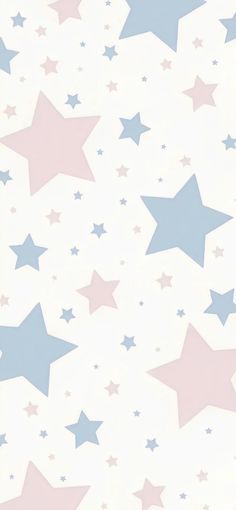 the stars are pink, blue and white on this wallpaper pattern with pastel colors