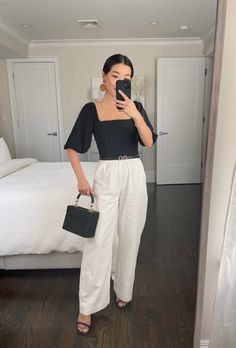 Linen Pants Work, White Pants Outfit Summer, White Linen Pants Outfit, Chic Resort Wear, Pants Outfit Work, Workwear Capsule Wardrobe, Linen Pants Outfit, White Pants Outfit