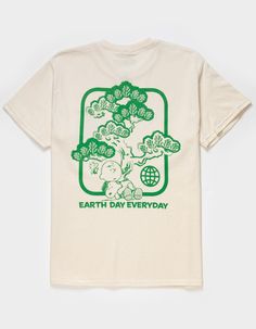 Peanuts Our World Tee. Graphic On Left Chest. Large Graphic On Back. Crew Neck. Short Sleeve. 100% Cotton. Machine Wash. Imported. | Peanuts Our World Boys Tee Street Graphic Tee, Plant Graphic Tee, Casual Shirt With Graphic Print For Earth Day, Casual Graphic Print Shirt For Earth Day, White Screen Print Top For Earth Day, Casual Tops With Earth Day Screen Print, Casual Screen Print Tops For Earth Day, Earth Day Graphic Print Short Sleeve Top, Short Sleeve Graphic Print Tops For Earth Day