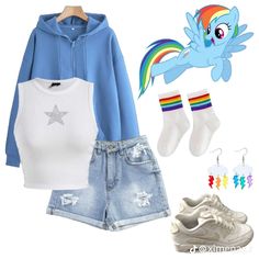 Rainbow Dash Outfit, Rainbow Dash Halloween Costume, Coquette Clothing, Cute Group Halloween Costumes, Outfit Reference, Fit Inspired, Drawing Help, Oc Outfits, Frutiger Aero