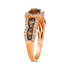 Elegant Brown Diamond Ring, Brown Diamond Ring With Diamond Accents For Anniversary, Brown Diamond Ring Fine Jewelry, Brown Diamond Ring With Accents For Anniversary, Anniversary Brown Diamond Ring With Accents, Brown Round Diamond Ring In Fine Jewelry Style, Brown Diamond Ring In Fine Jewelry Style, Fine Jewelry Brown Diamond Ring, Elegant Brown Diamond Round Ring