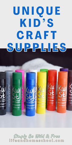 an advertisement for unique kids's craft supplies