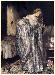 a painting of a woman in a long dress