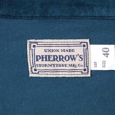 Pherrow's 21W-PPZS1 Pullover Shirt Steel Blue-Shirt-Clutch Cafe Surf Logo, Union Made, The Mighty, Pullover Shirt, Work Shirts, Chain Stitch, Steel Blue, Logo Branding, Bat