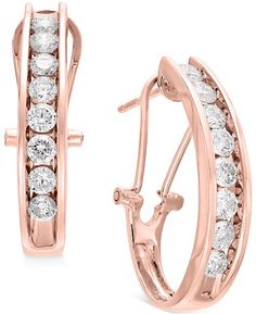 main image Round Diamond Earrings With Tension Setting, 1 Carat Diamond Earrings, J Hoop, Gold Hoops, Gold Hoop, 1 Carat, Diamond Clarity, Gold Hoop Earrings, 10k Gold