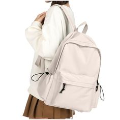 This backpack is made of water resistant durable polyester, good air permeability and heat dissipation with two padded shoulder straps, offers lightweight carrying,relieve the pressure of your shoulders, and keeping cool when you carry it for a long time. And it is tough, firm and does not fade. Size: S.  Color: Beige.  Gender: unisex.  Age Group: adult. Dream Backpack, College Boys, Travel School, School Backpack, Teenage Girls, Men's Backpack, Casual Style Outfits, Style Outfits, Laptop Backpack