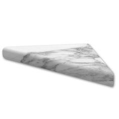 a white marble cutting board on a white background