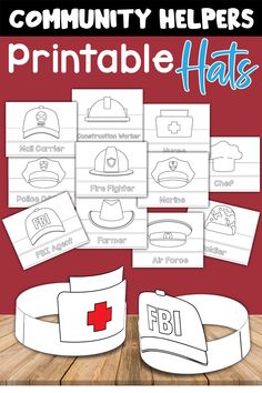 printable hats for children to color and practice their skills on the fire department's hat