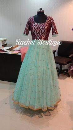 Whats app 7708530404 Frocks And Gowns, Designer Anarkali Dresses, Gown Party Wear, Long Gown Design, Anarkali Dress Pattern, Girls Dresses Sewing, Simple Gowns, Half Saree Designs, Long Gown Dress