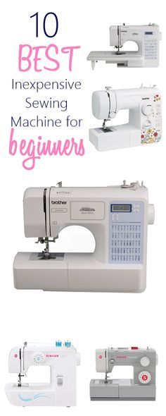 the best sewing machine for beginners is on display in front of a white background