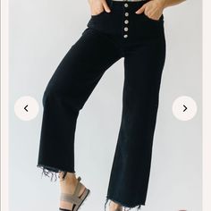 Brand New - With Tags. Raw Hem So You Can Trim To Length If Needed. Very Stretchy! Black Bottoms With Frayed Hem For Everyday, Everyday Black Bottoms With Frayed Hem, Everyday Black Bottoms With Button Closure, 2023 Lifestyle, Piper And Scoot, Wide Leg Jeans, Flare Jeans, Leg Jeans, Black Jeans