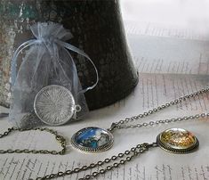 Antique Fairy Tale Witch necklace, fairytale witch pendant, witch jewelry, witch jewellery, Hallowee Antique Round Pendant Charm Necklace As Gift, Antique Charm Necklace With Round Pendant For Gift, Antique Silver Round Pendant Necklace For Gift, Antique Charm Necklace With Lobster Clasp As Gift, Winter Solstice Art, Bellatrix Necklace, Fairytale Witch, Whimsical Soldered Necklaces For Gift, Witch Jewellery