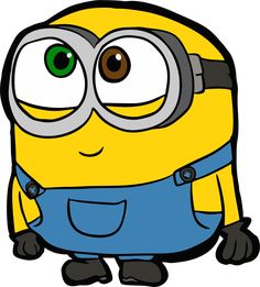 a cartoon minion with goggles and overalls