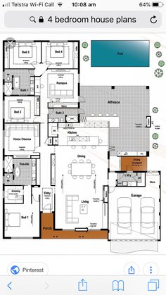 the floor plan for an apartment with 3 bedroom, 2 bathroom and 1 living room