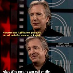 an older man is talking to someone on the set of tv talk show, with caption that reads reporter was it difficult to play such an evil and vile character as shapes?