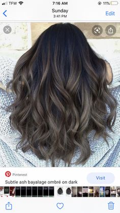 Dark Brown Balayage Hair, Brown Balayage Hair, Ashy Hair, Dark Brown Balayage, Sombre Hair