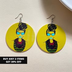 * African Earrings ♦ Material: Wood ♦ Color: Black and White ♦ Gift For: Mom, Daughter, Sister, Girlfriend, Wife  ♦ Occasions: Casual, Office, Party, Birthday ♦ Size: Diameter - 6 cm ♦ Theme: Ethnic ♦ Lead and Nickel Compliant ♥ Be ready to get lots of compliments ♥ ♦ More from us  https://www.etsy.com/shop/ONYUK ♦ Instagram: https://www.instagram.com/onyuk_/ ♦ Facebook: https://www.facebook.com/SHOPONYUK ♥ Your order means a lot to me ♥ Afro Earrings, African Earrings, Ethnic Earrings, Wood Earrings, White Gifts, Fun Earrings, Wood Colors, Women's Earrings, Jewelry Earrings Dangle