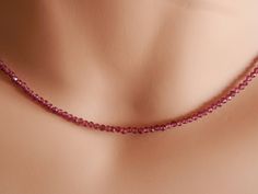 "Genuine Ruby Necklace personalized gift July Birthstone Necklace Natural Ruby Pendant red ruby necklace ruby jewelry real ruby choker red Active Picture 1: Sparkling ruby choker necklace with a sterling silver clasp. Tiny sparkling faceted rubies are embracing your neck! Great for those having birthday in July as ruby is July's birthstone. A dainty necklace and perfect gift for women. You can match this beautiful necklace with a ruby bracelet. The length is 6.5 plus an extender. If you want a s Gift Ruby Gemstone Beads Jewelry, Ruby Gemstone Beads Jewelry Gift, Faceted Ruby Rondelle Jewelry, Faceted Ruby Jewelry For Jewelry Making, Faceted Rondelle Ruby Jewelry, Ruby Jewelry With Faceted Round Beads, Ruby Jewelry With Faceted Beads, Round Faceted Ruby Beads Jewelry, Round Ruby Jewelry With Faceted Beads