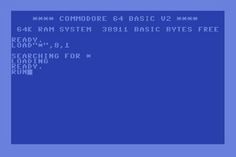 an old computer screen with the message,'commode 64 basic u2